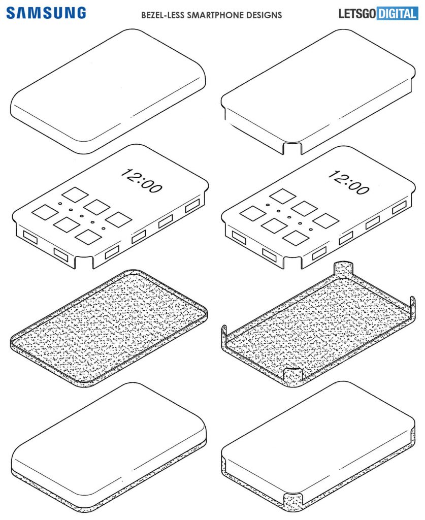 Samsung bezel-less phone patent